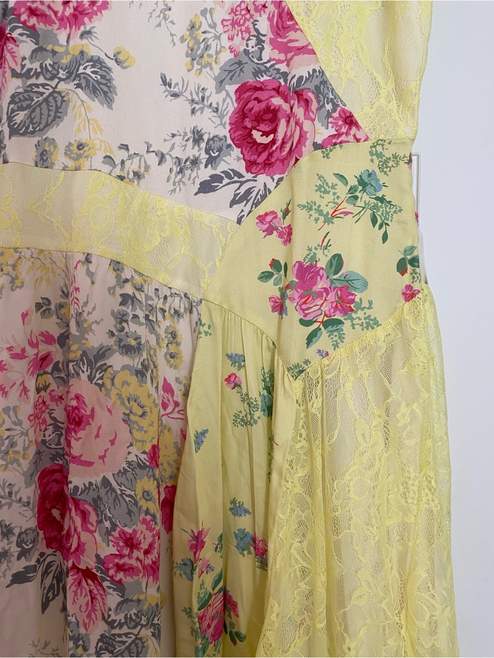 Anthropologie Yellow Floral Patchwork Midi Dress - Picture 6 of 12